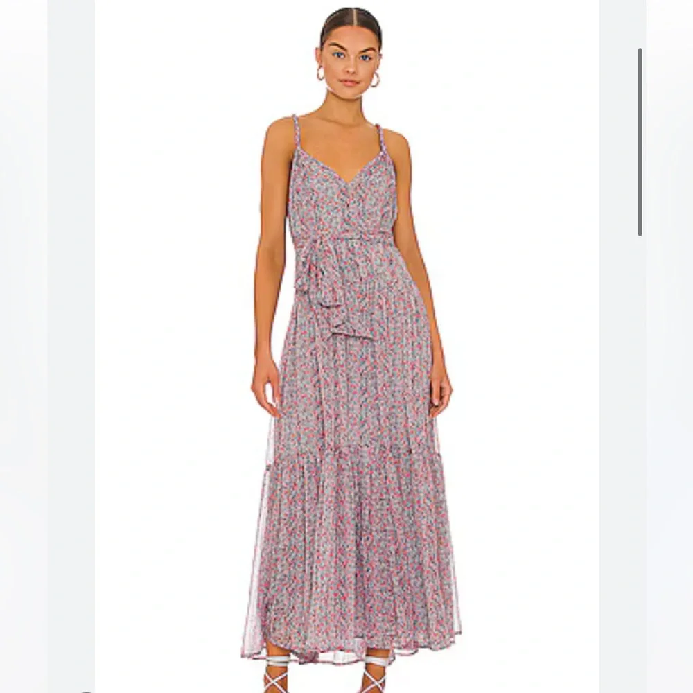 ASTR the Label Eartha Floral Maxi Dress in Blue & Pink Multi Ditsy. Size Medium - Picture 3 of 12